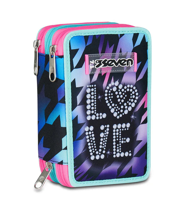 SEVEN astuccio 3 zip girl GLOW LOVE