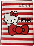 Hello Kitty Diario Datato 2026/2027, Agenda Giornaliera con Copertina Rigida, Tema Hello Kitty, Rosso e Bianco a Righe