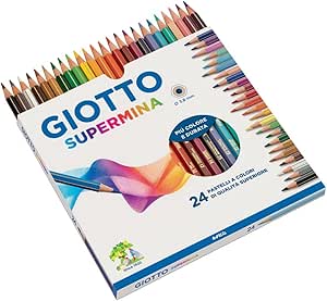GIOTTO Supermina -24 pastelli a colori di qualità superiore- mina da 3,8 mm