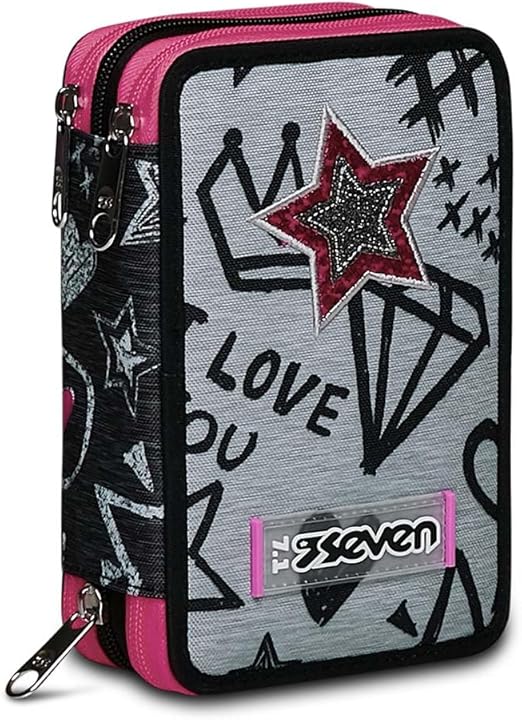 Seven astuccio Zipper Glamy 3 zip