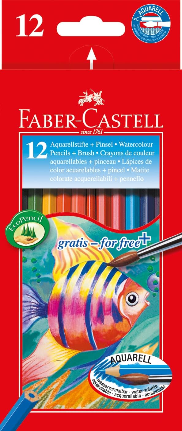 Faber-Castell  - Set di matite acquerellabili per bambini, 12 pezzi