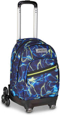 Seven Trolley Scuola Comby 8 Ruote ELECTICVIBE BOY, Blu, 31 L, Scomponibile, Uso Zaino, Tasche multiuso, Tasca porta pc, Struttura pieghevole, Barra telescopica