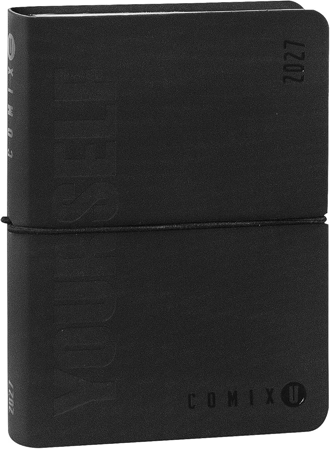 COMIX U YOURSELF - Agenda Giornaliera Mini 2026-2027, Diario 16 Mesi, con Copertina Morbida,11x15.3 cm, Nero