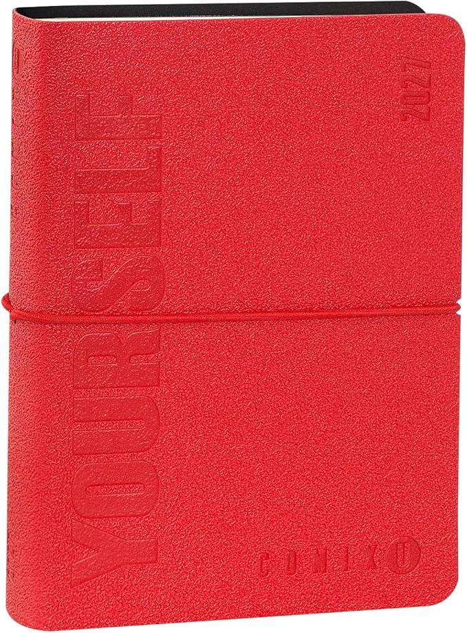 COMIX U YOURSELF - Agenda Giornaliera Mini 2026-2027, Diario 16 Mesi, con Copertina Morbida, Elastico,448 Pagine, 11x15.3 cm, Rosso