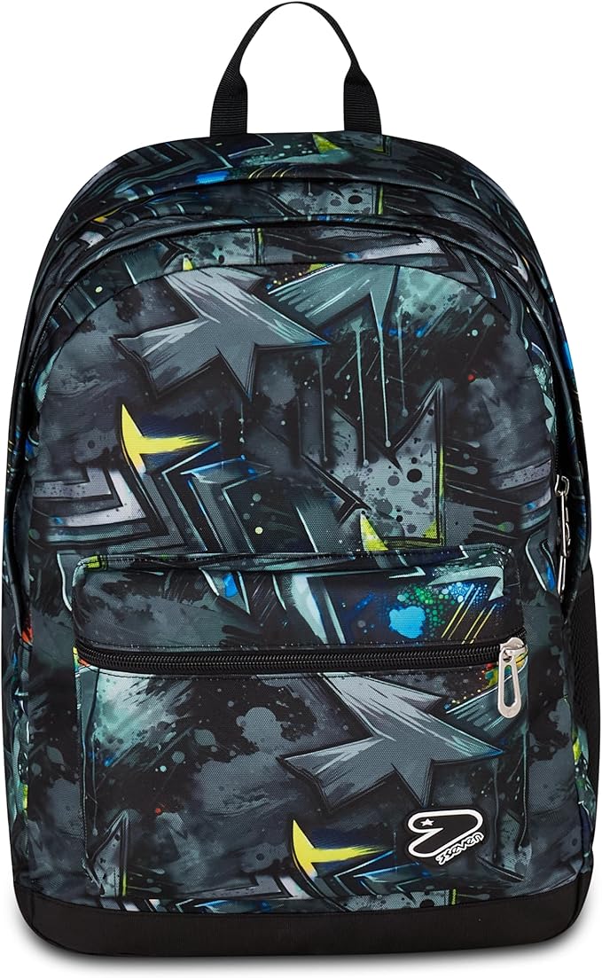 Seven Zaino Scuola The Double Pro XXL, Grigio, 34L, Doppio Scomparto, Cuffie wireless incluse, Tasca porta pc, Tasca laterale portaborraccia, Tasca frontale