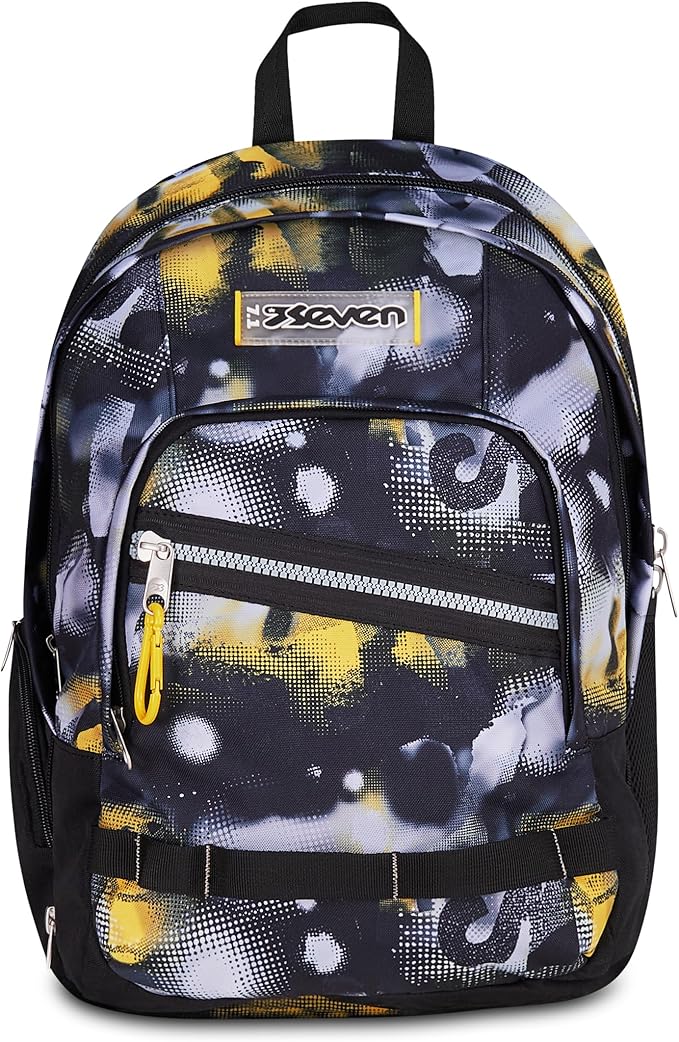 Seven Zaino Scuola Dual Detach GOLDEN PAINT, Grigio, 32 L, Doppio Scomparto, Tasche multifunzione, Zaino Staccabile, Tasca con organizer, Scomparto porta pc