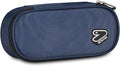Seven Portapenne Scuola Round Plus TECH LINE, Blu, Astuccio ovale, Taschino interno, Passanti elastici, bustina