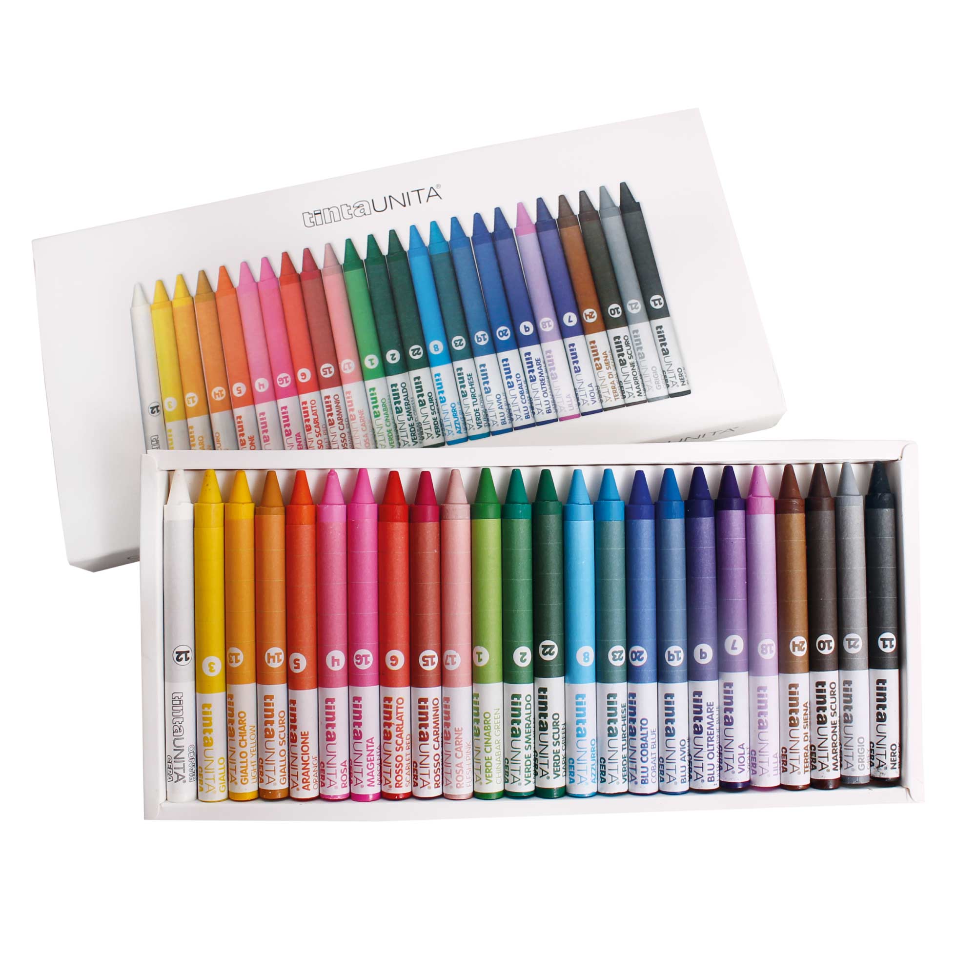 Tinta Unita pastelli a cera, astuccio con 24 colori