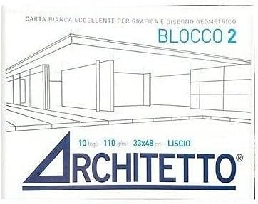POOL OVER Album Disegno Architetto 2 - Blocco 10FG Liscio 33X48