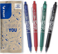 PILOT  FriXion Ball Clicker 07 - Penna Cancellabile Termosensibile - Penna roller a scatto e Ricaricabile - Nero, Blu, Rosso e Verde - Punta Media