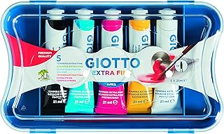GIOTTO TEMPERA EXTRA FINE, In tubetto da 21 ml, Astuccio 5 pz colori primari