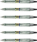 PILOT Ecoball Begreen - Set di 6 penne a sfera ricaricabili, punta media, colore: Nero